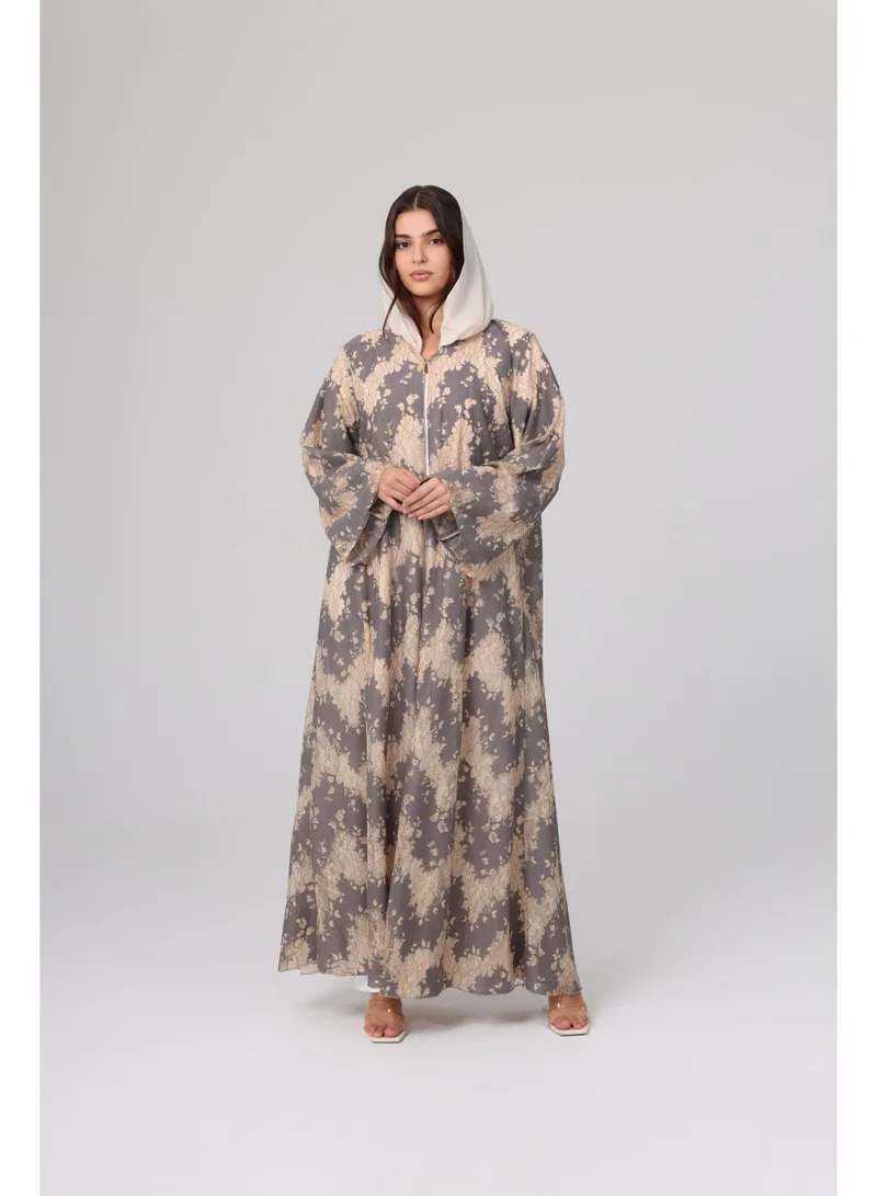 IKKXA Floral Patterns Wide Cut Abaya ABY1109