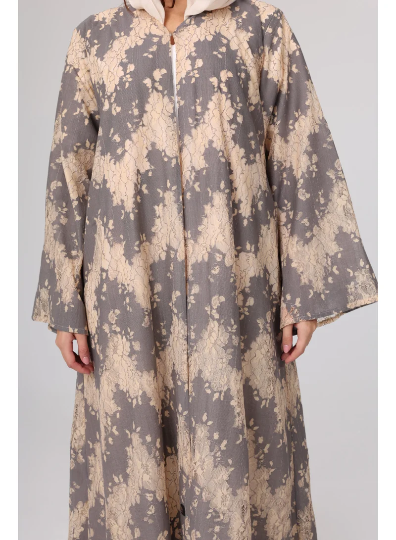 IKKXA Floral Patterns Wide Cut Abaya ABY1109