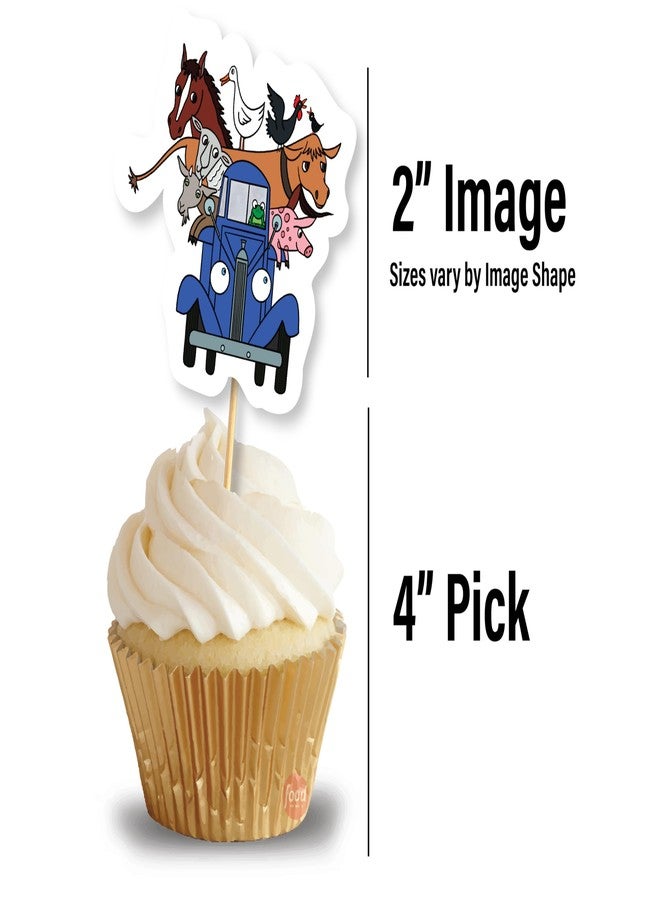 PartyKandy Farm Animal Birthday Party Decorations with Blue Truck (42 Pieces) Birthday Party Banner Cake Topper Cupcake Toppers and Hanging Swirls - Image 5