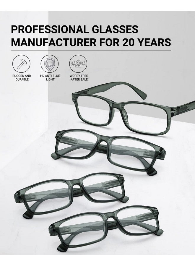 LUFF Unbreakable Reading Glasses For Women4Pcs Blue Light Blocking Reading Glasses Mencomfortable Spring Hinge Readerscomputer Glasses Anti Eyestraineyeglasses Stylish(2.5X) - Image 2