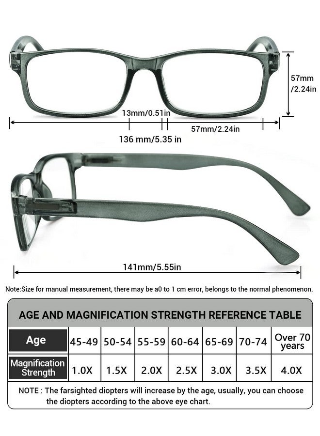 LUFF Unbreakable Reading Glasses For Women4Pcs Blue Light Blocking Reading Glasses Mencomfortable Spring Hinge Readerscomputer Glasses Anti Eyestraineyeglasses Stylish(2.5X) - Image 5