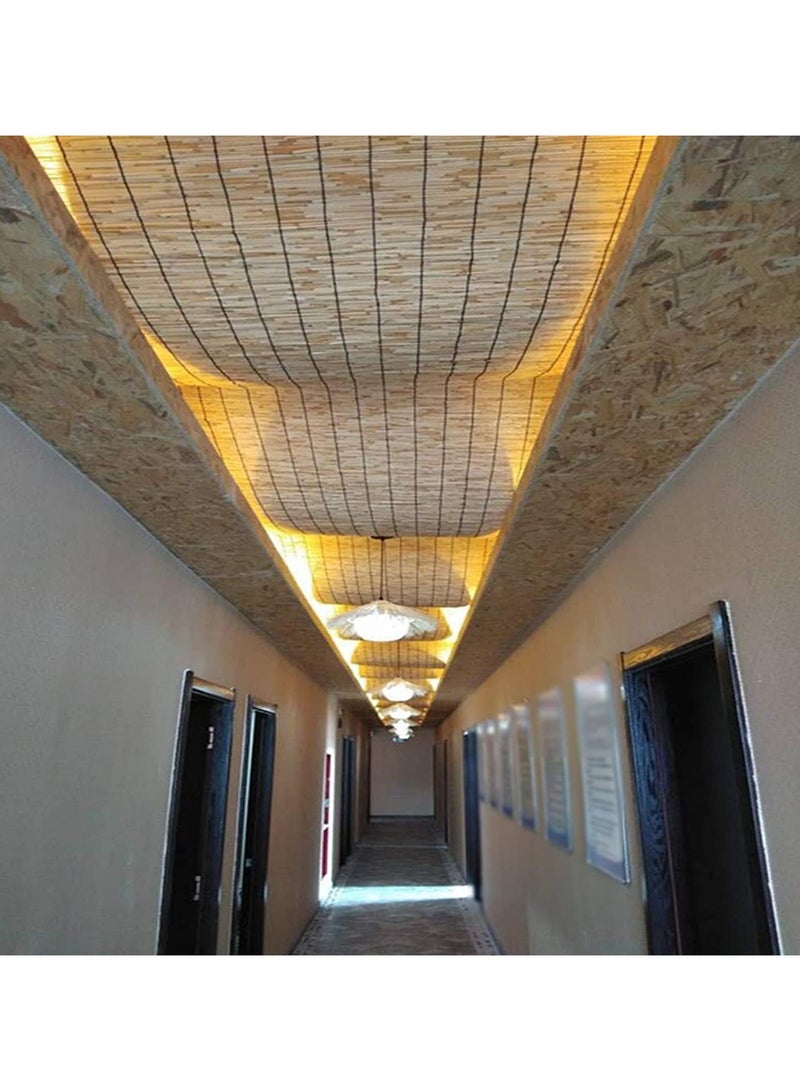 LINGWEI Natural Wooden Bamboo Roller Blinds Roman Window Shades Roll Bamboo Curtain  - Image 4