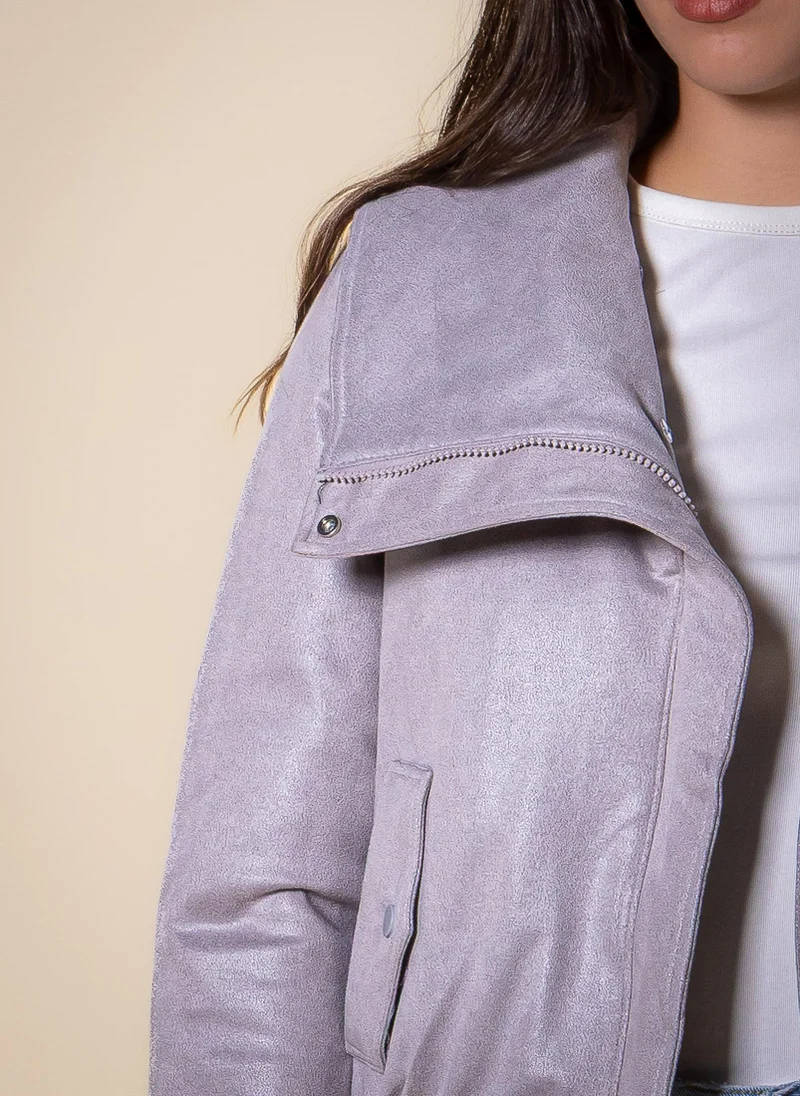 Shapes Grey DETAIL CROPPED JACKET for Women | Best Price UAE
