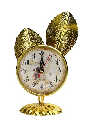Clock with Gold Leaves Design Small Analog Table Desk Clock With Leaves Design Decorative Table Clock With A Stand For Living Room Decor Clock Desktop Crafts Antique Clock Gold - pzsku/Z55823BF8155EEA2EA6ECZ/45/_/1681193659/3753cc12-4707-490e-98b7-ffc433bf5004