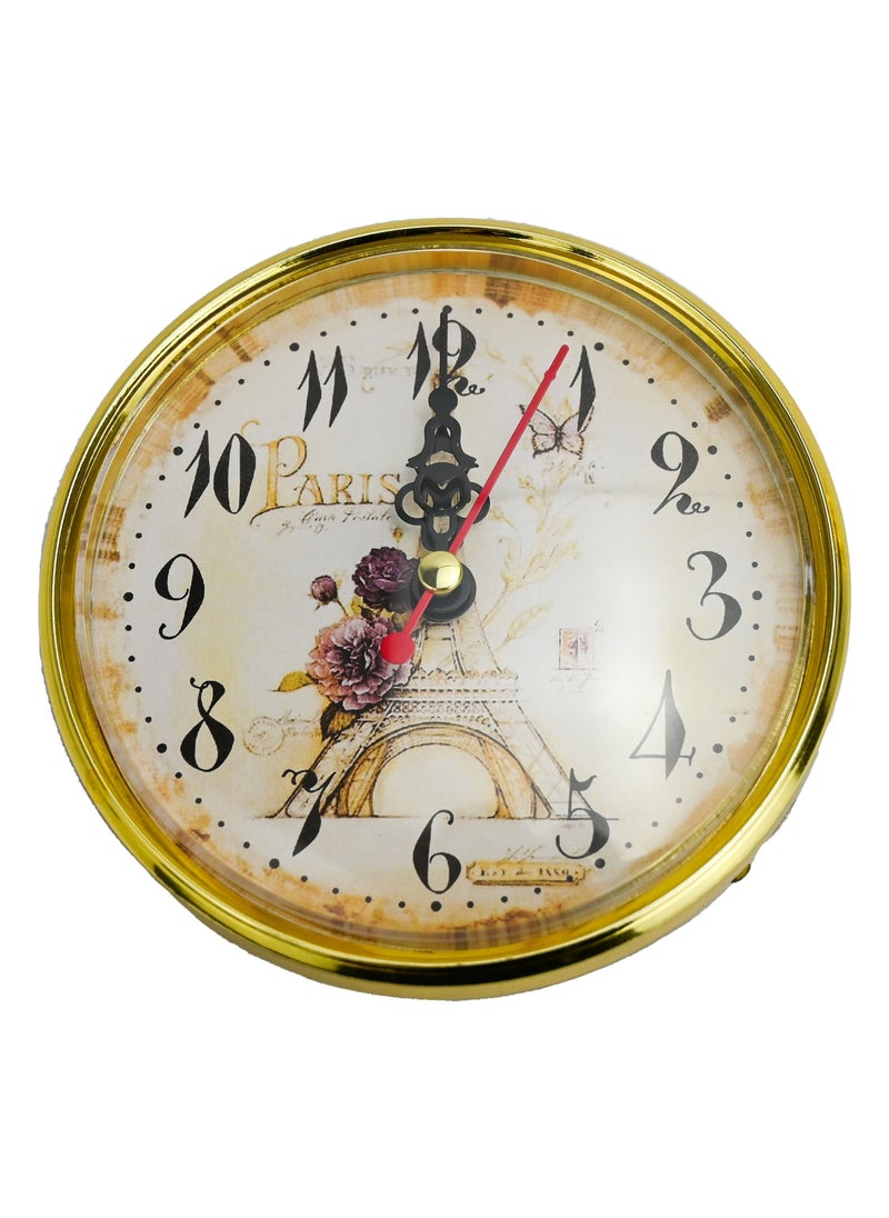 Generic - Clock with Gold Leaves Design Small Analog Table Desk Clock With Leaves Design Decorative Table Clock With A Stand For Living Room Decor Clock Desktop Crafts Antique Clock Gold - Image 1