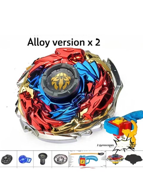 2-piece Beyblade Burst set with launcher, alloy gyroscope, children's rope launcher, top-notch creative Valkyrie combat launcher, gyroscope x 2