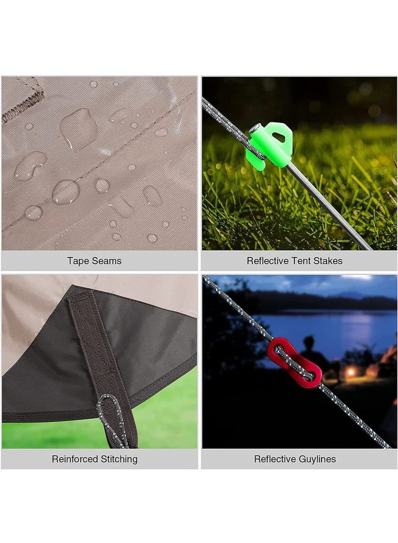 Mereza Camping Tent Tarp Sun Shelter Canopy Beach Sunshade with Poles, 4-6 Person PU 3000mm Lightweight Awning Canopy Sun Shelter For Outdoor Camping Fishing Backyard Picnics Pool - Image 4