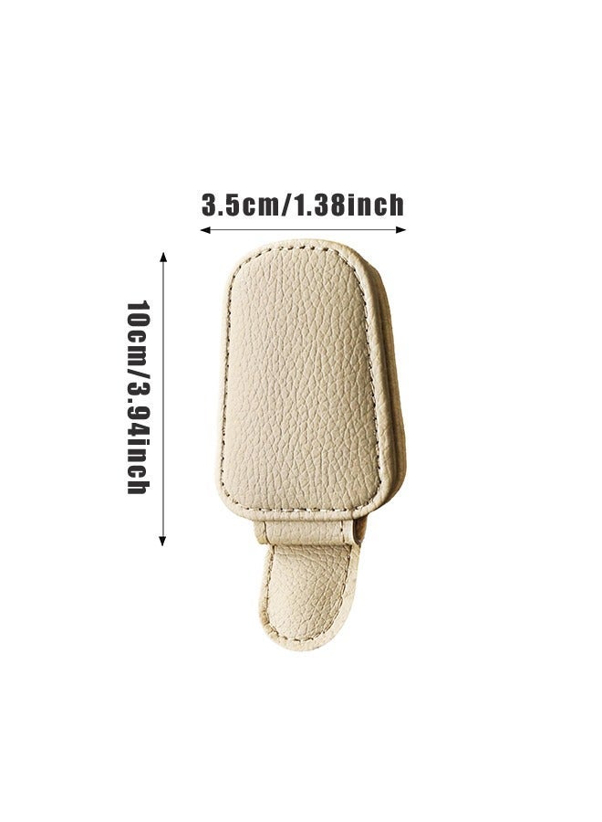 Sunglasses holder for car sun visor, magnetic leather glasses holder - Image 3