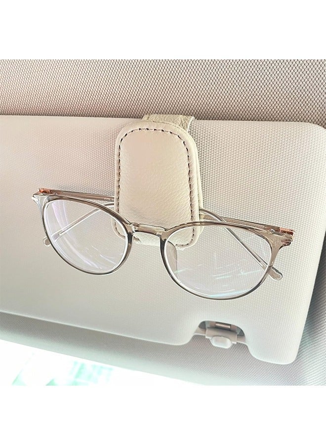 Sunglasses holder for car sun visor, magnetic leather glasses holder - Image 5