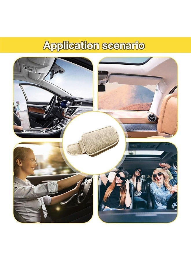 Sunglasses holder for car sun visor, magnetic leather glasses holder - Image 4
