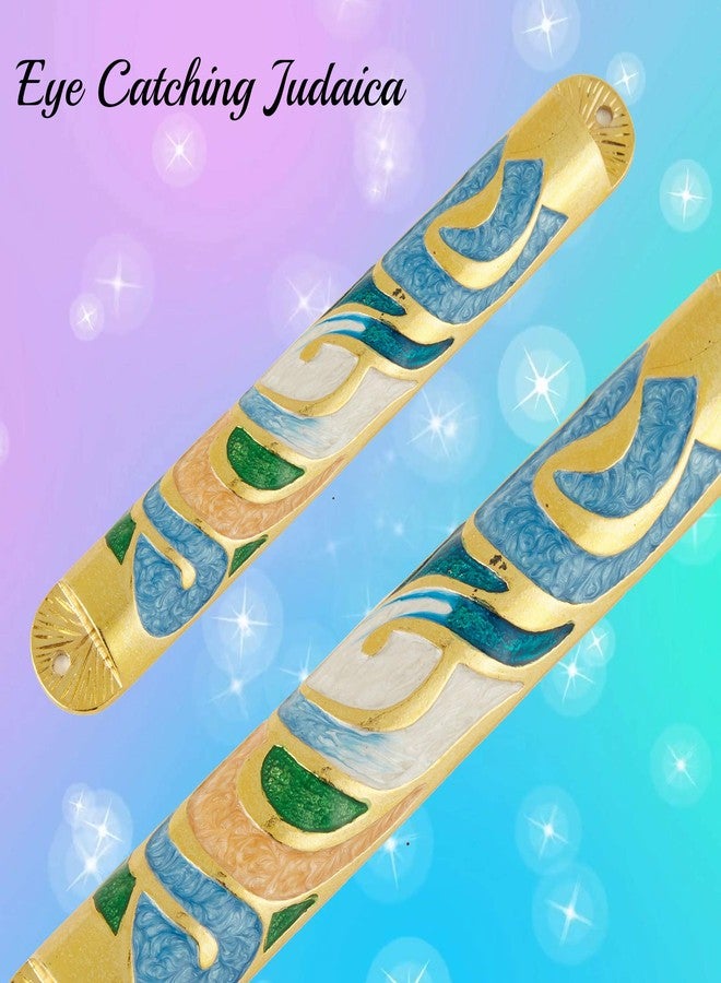 Matashi Gold Hand Painted Enamel 6 inch Mezuzah Embellished with Hebrew Shin Home Door Wall Decor Home Décor Jewish Holiday Housewarming Present House Blessing Gift for Holiday Festival - Image 5