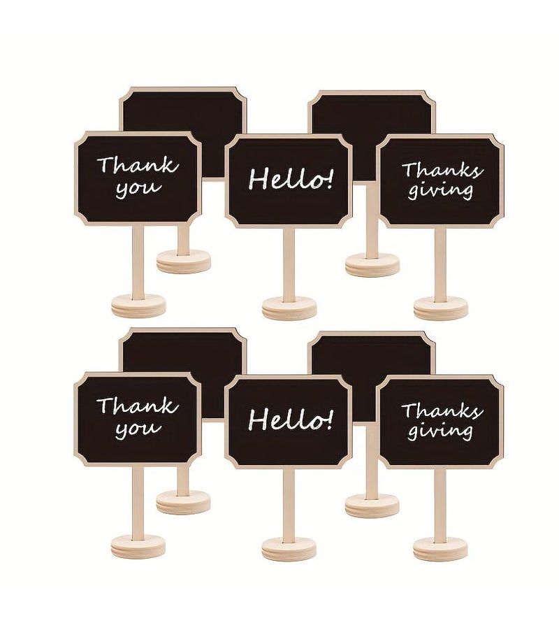 Mini Rectangle Chalkboard Signs 5pcs With Stand Wood Black Board Decor For Wedding Birthday Parties Table Numbers Food Cheese Label Decorations - Image 2