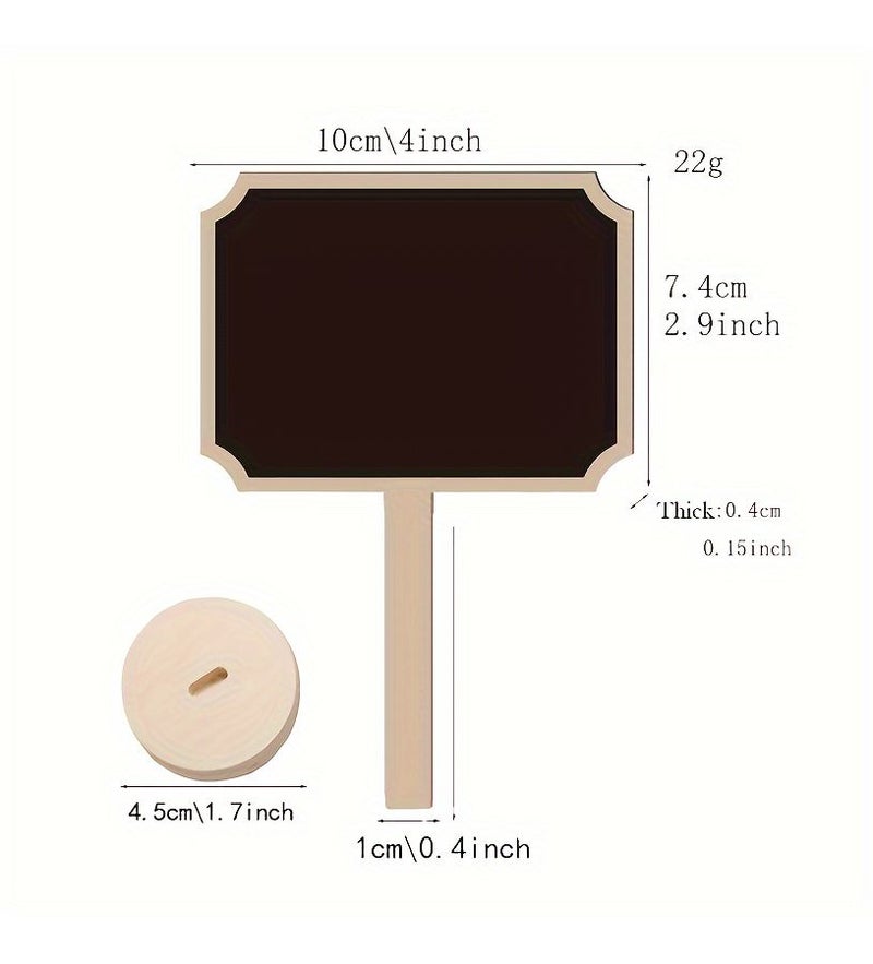 Mini Rectangle Chalkboard Signs 5pcs With Stand Wood Black Board Decor For Wedding Birthday Parties Table Numbers Food Cheese Label Decorations - Image 4