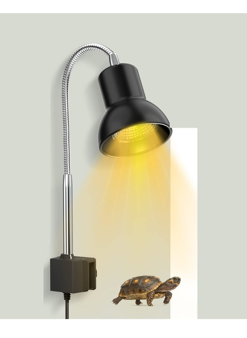 SYOSI - Tortoise Heat Lamp, 25W Heat Spotlight Bulb with Holder, UVA UVB Basking Lamp with 360° Rotatable Clip & Power Adapter, Heating Light for Reptiles, Lizard, Turtle Snak Aquarium - Image 1