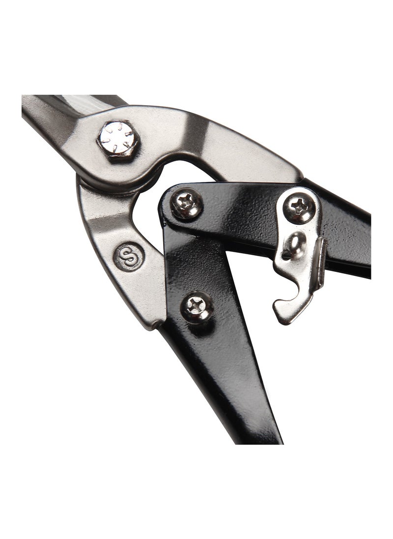 KSEIBI - Aviation Snips Left, 10" 250MM, CR-V Steel Heavy Duty Tin Snips with Visible Cutting Length, Comfort Grips, for Cutting Metal Sheet, Aluminum, Wire Mesh, Leather, Copper, Plastic, Plumbing and Pipe Fitting. - Image 1