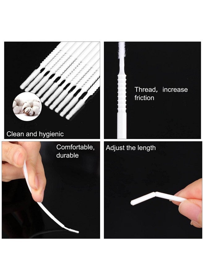Dming 200Pcs Micro Applicators Brushes Mini Cotton Swabs Remove Grafted Eyelash Glue Dedicated Brush Disposable Microswabs For Eyelash Extensions Make Up And Lash Clean And Personal Care (White 1) - Image 3