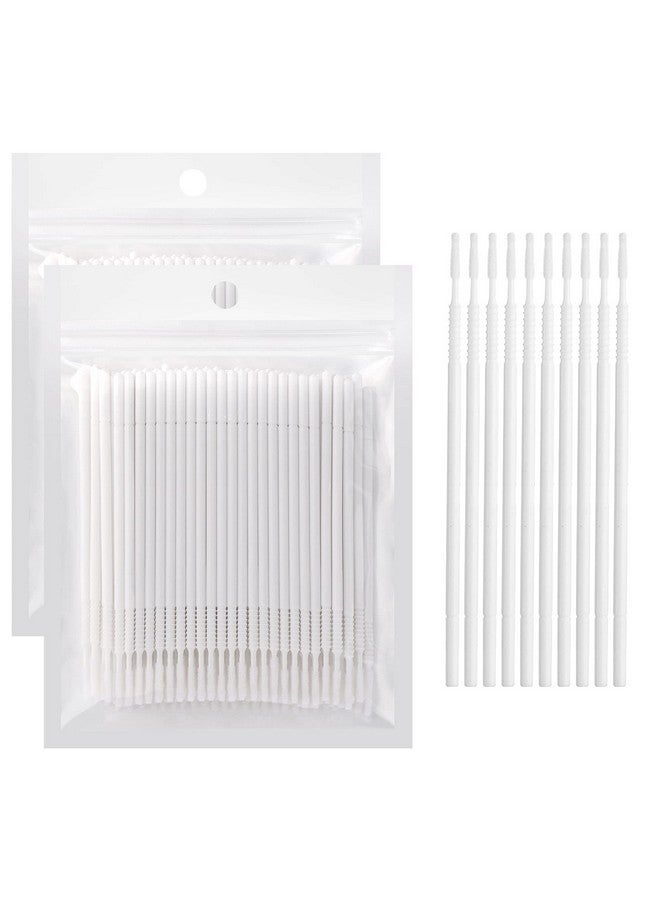 Dming 200Pcs Micro Applicators Brushes Mini Cotton Swabs Remove Grafted Eyelash Glue Dedicated Brush Disposable Microswabs For Eyelash Extensions Make Up And Lash Clean And Personal Care (White 1) - Image 1