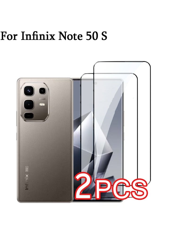 Generic 2 Pack for Infinix Note 50 S Tempered Glass Screen Protector, Ultra HD Tempered Glass Film, 9H Hardness, Anti-Scratch, Bubble Free  - Image 1