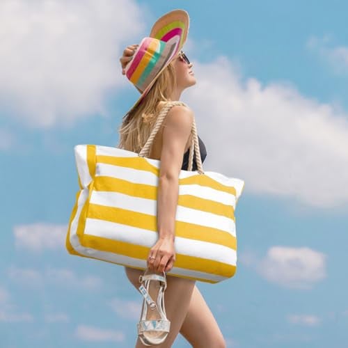 Becokan Beach Bags for Women Large Waterproof Beach Tote Bag Zipper Beach Bags Waterproof Sandproof Swim Pool Bag Large Tote - Image 3