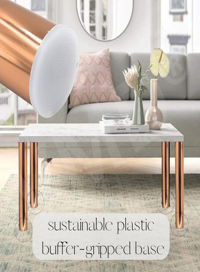 VMD, 24" Rose-Gold Modern Style Furniture S.S Table & Sofa Legs Perfect for Coffee Table, Dining Table, Designer Desk, Nightstand, 55mm Diameter (Pack of 4) - Image 4