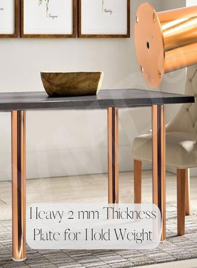 VMD, 24" Rose-Gold Modern Style Furniture S.S Table & Sofa Legs Perfect for Coffee Table, Dining Table, Designer Desk, Nightstand, 55mm Diameter (Pack of 4) - Image 3