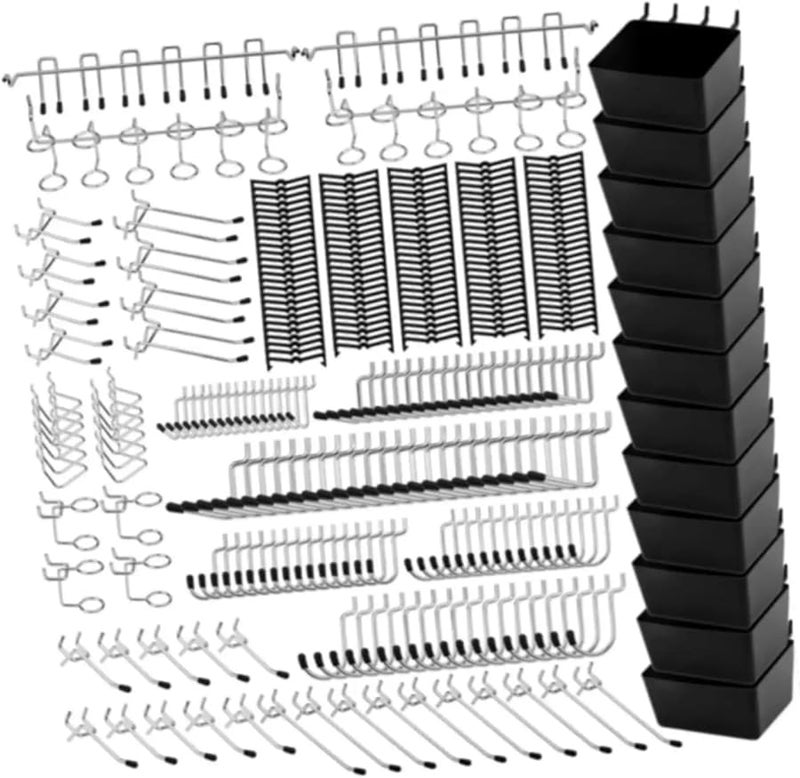 Pegboard Organizer Kit 2 Set 300 Pieces Black Hooks Workbench Craft Room Accessories - Image 1