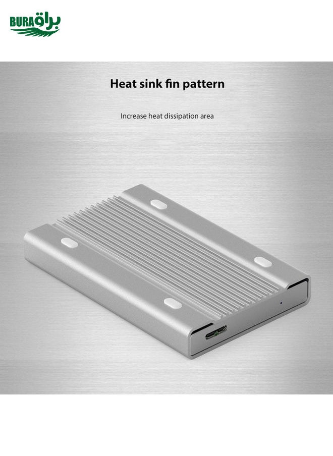 BURAQ Blueendless U23Q SATA 2.5 inch Micro B Interface HDD Enclosure with USB-C / Type-C to USB-C / Type-C Cable, Support Thickness: 1cm or less  - Image 4
