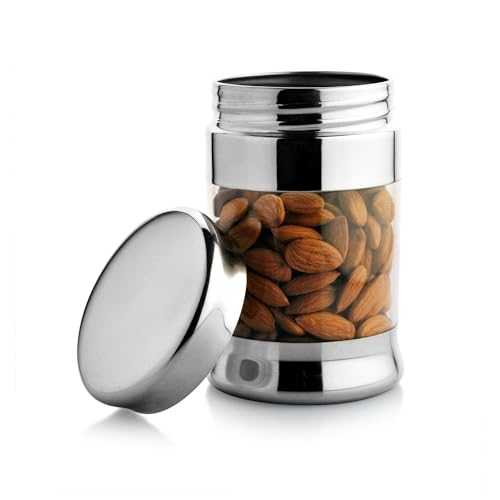 JVL Stainless Steel Air Tight Fusion Canister Multipurpose Unbreakable Jar - 750 ml - 1pcs - Image 1