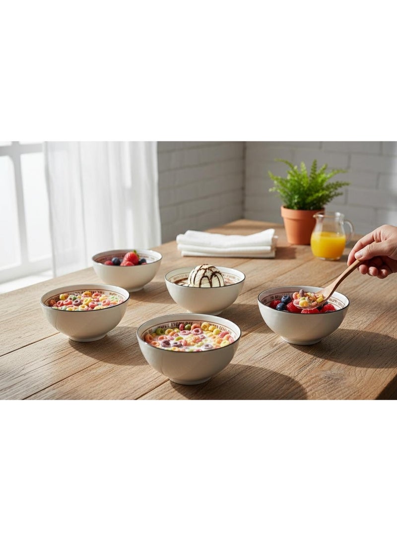 6-piece ceramic bowl set with a bear design, 11 cm diameter, 5 cm height. Suitable for soup, cereal, and small salad bowls. - Image 5
