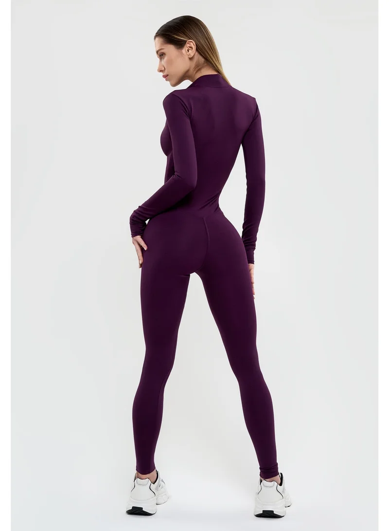 Bona Fide Arcana Base Purple Bona Fide One Piece Workout Jumpsuits for Women - Athletic Romper Jumpsuit with Tummy Control and Lifting for Yoga, Gym for Women | Best Price UAE