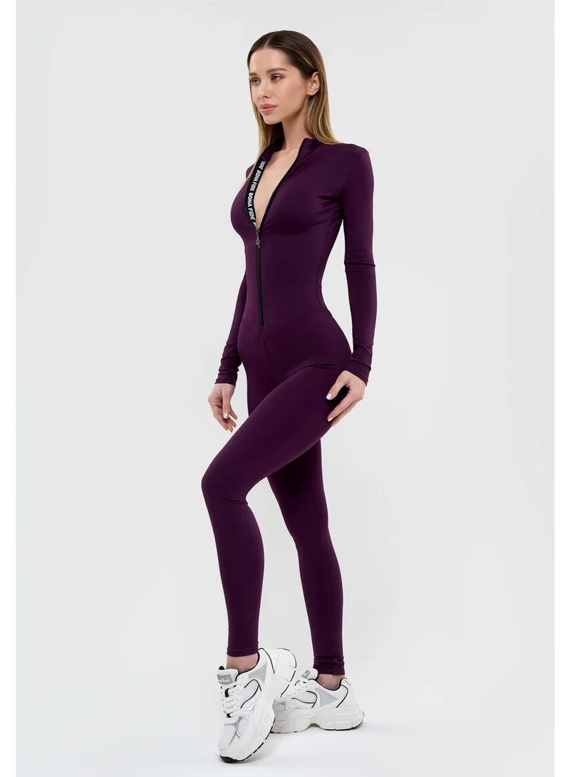 Bona Fide Arcana Base Purple Bona Fide One Piece Workout Jumpsuits for Women - Athletic Romper Jumpsuit with Tummy Control and Lifting for Yoga, Gym for Women | Best Price UAE