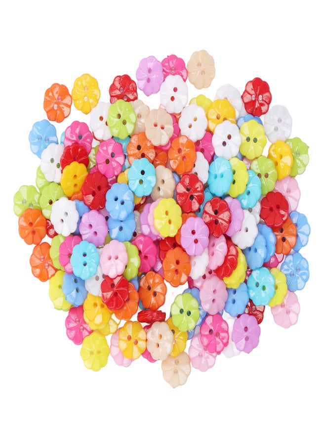 200Pcs Flower Buttons Colorful Vivid Colors Durable Plastic Wide Application Craft Buttons for Clothing Bag DIY - Image 3