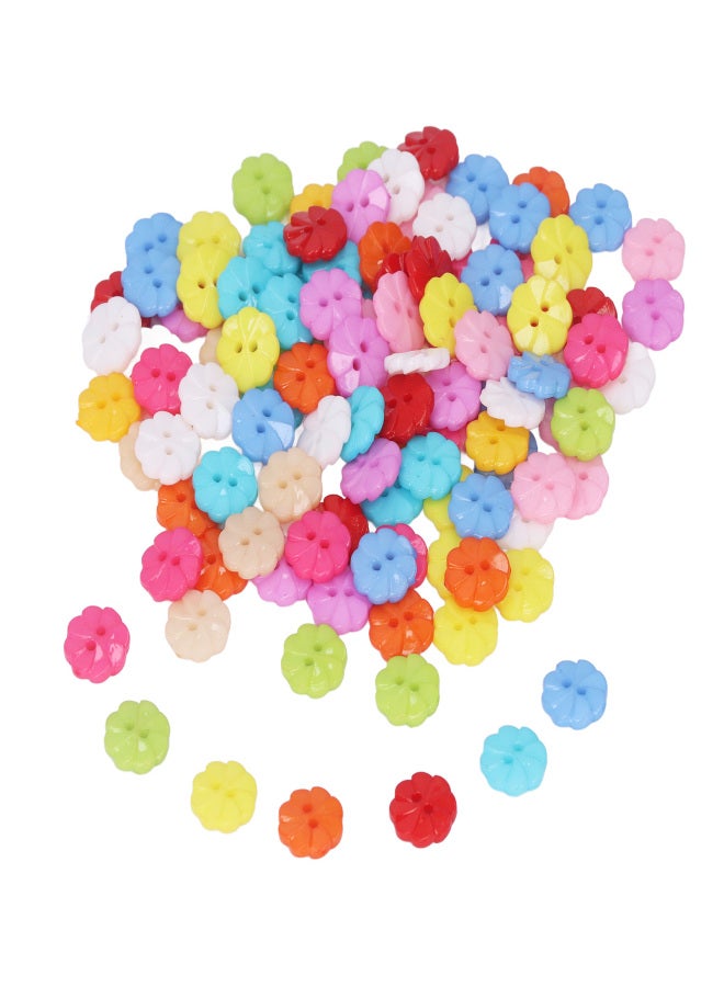 200Pcs Flower Buttons Colorful Vivid Colors Durable Plastic Wide Application Craft Buttons for Clothing Bag DIY - Image 1