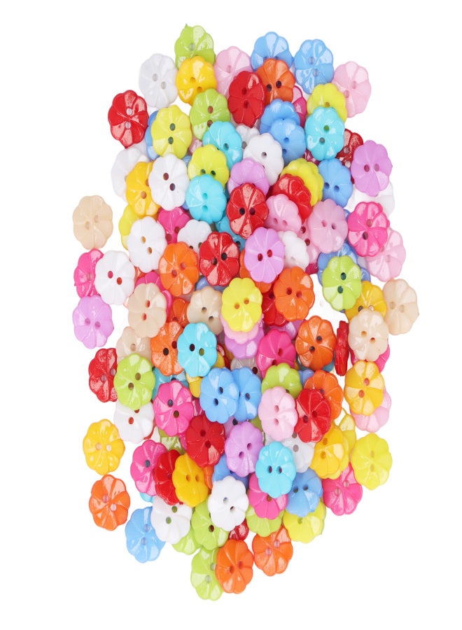 200Pcs Flower Buttons Colorful Vivid Colors Durable Plastic Wide Application Craft Buttons for Clothing Bag DIY - Image 4