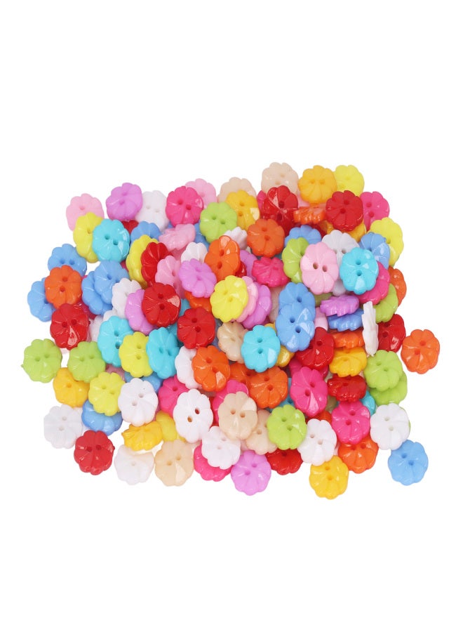 200Pcs Flower Buttons Colorful Vivid Colors Durable Plastic Wide Application Craft Buttons for Clothing Bag DIY - Image 2