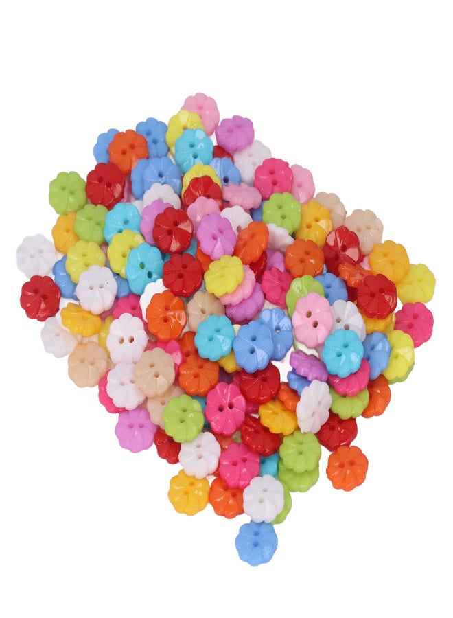 200Pcs Flower Buttons Colorful Vivid Colors Durable Plastic Wide Application Craft Buttons for Clothing Bag DIY - Image 5