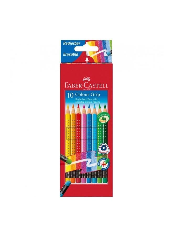 FABER-CASTELL - Coloured Pencil Grip Erasable Cardboard Box Of 10 - Image 1