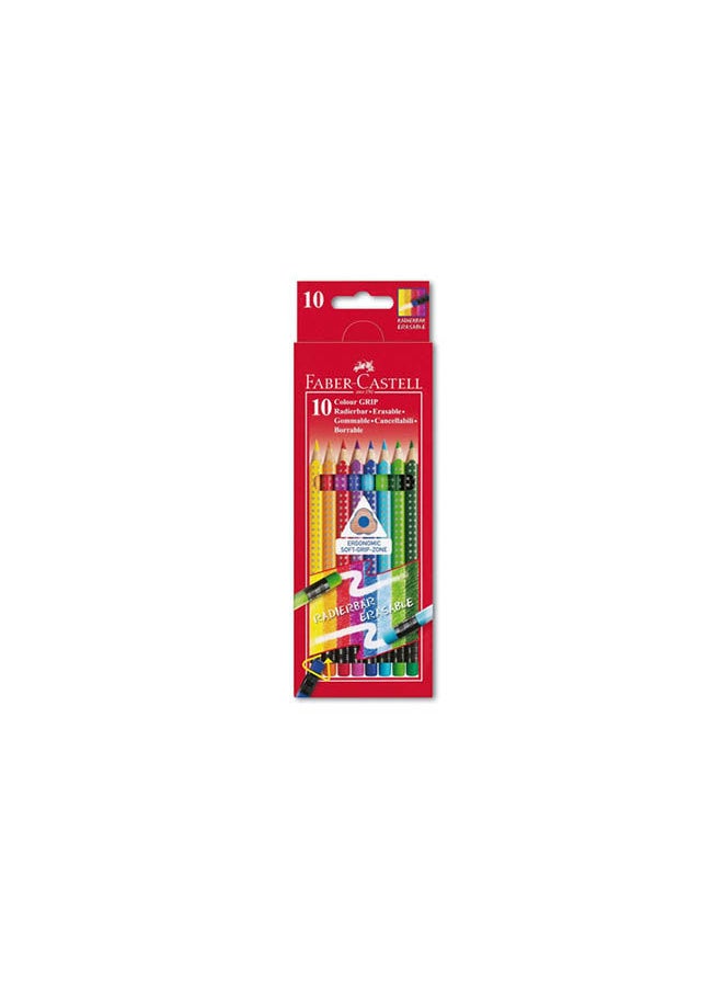 FABER-CASTELL - Coloured Pencil Grip Erasable Cardboard Box Of 10 - Image 1
