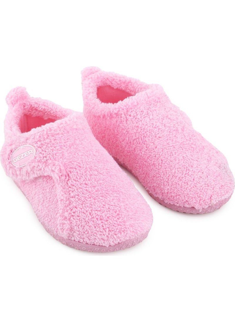 Gezer - Winter Girls Plush Comfortable Sole Velcro Adjustable Home School Nursery Slippers Shoes - Image 1