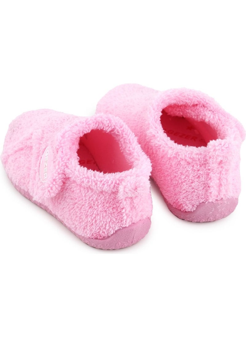 Gezer - Winter Girls Plush Comfortable Sole Velcro Adjustable Home School Nursery Slippers Shoes - Image 1