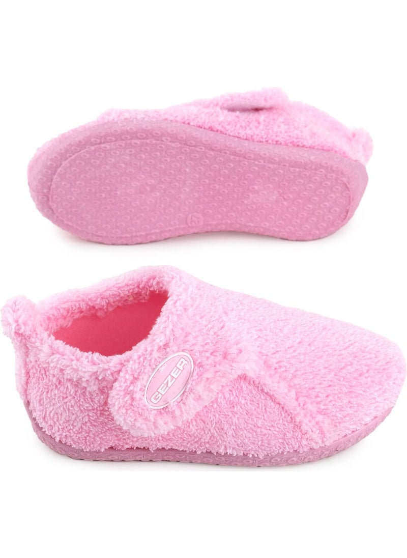 Gezer - Winter Girls Plush Comfortable Sole Velcro Adjustable Home School Nursery Slippers Shoes - Image 1