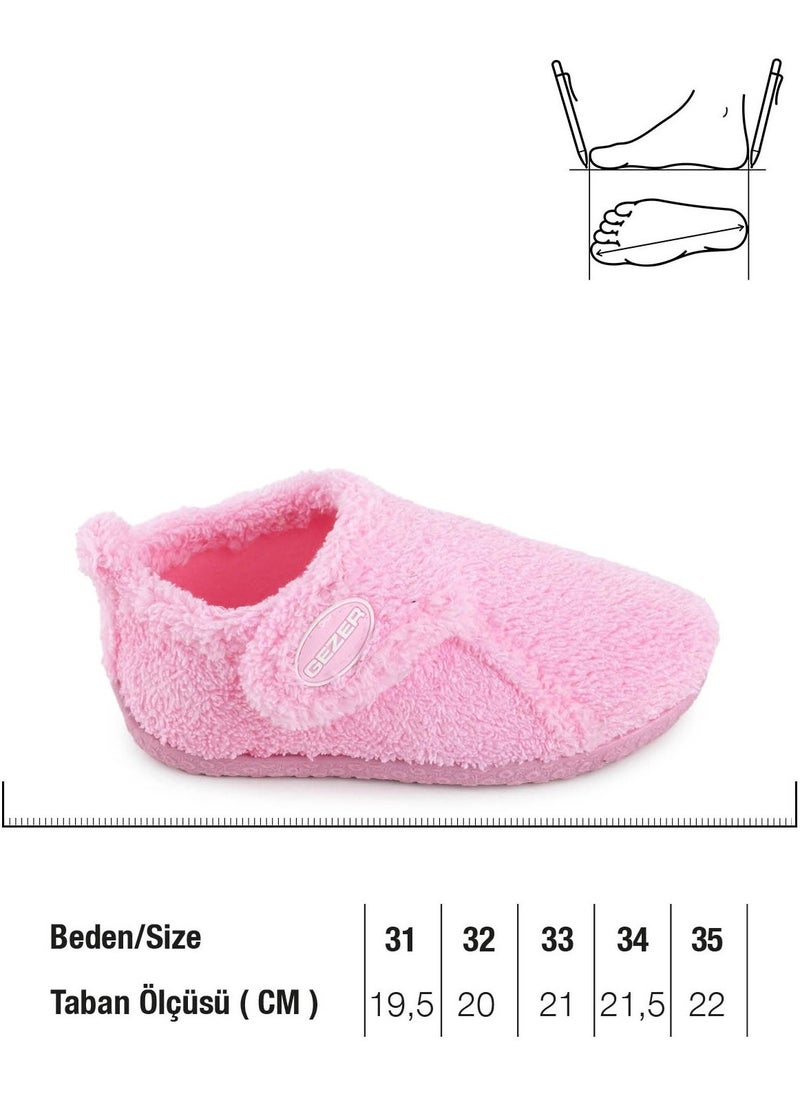 Gezer - Winter Girls Plush Comfortable Sole Velcro Adjustable Home School Nursery Slippers Shoes - Image 1