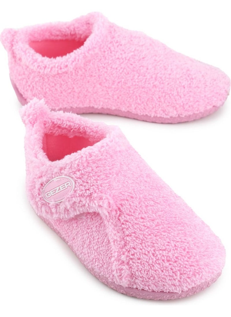 Gezer - Winter Girls Plush Comfortable Sole Velcro Adjustable Home School Nursery Slippers Shoes - Image 1