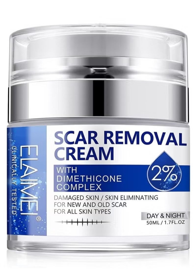 Elaimei Scar And Stretch Mark Removal Cream For With Dimethicone Complex Added 100% Retinol Free Scar From Damaged Skin & New + Old Scar Removal Treatment Natural Skin Repairing Factors Unisex 50ml  - Image 1