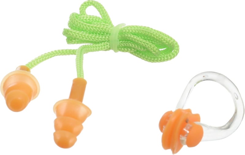 MINSA Swimming Nose and Ear Plugs M244 Orange Design for Waterproof Protection