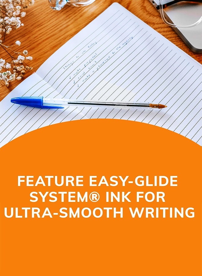 بيك مجموعة أقلام حبر جاف BIC Cristal Xtra Smooth من 10 أقلام، رأس متوسط ​​(1.0 مم)، أزرق - Image 3