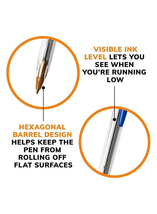 بيك مجموعة أقلام حبر جاف BIC Cristal Xtra Smooth من 10 أقلام، رأس متوسط ​​(1.0 مم)، أزرق - Image 4