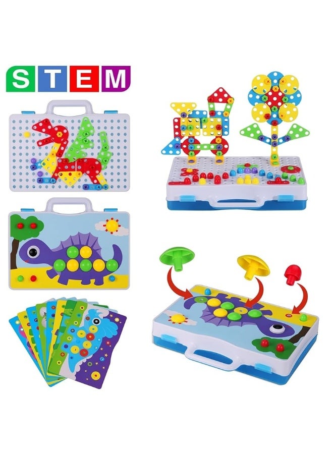 SUPSTEM STEM Building Toys for Kids 3+ Year Old, Creativity Tool Box with Drill Screwdriver Toy Set, Creative Building Blocks Pegboard Kits for Boys & Girls 3 4 5 6 7 8 Year Old - Image 2