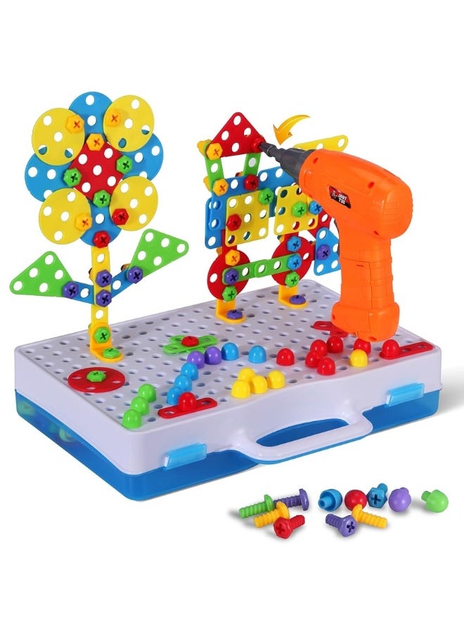 SUPSTEM STEM Building Toys for Kids 3+ Year Old, Creativity Tool Box with Drill Screwdriver Toy Set, Creative Building Blocks Pegboard Kits for Boys & Girls 3 4 5 6 7 8 Year Old - Image 4