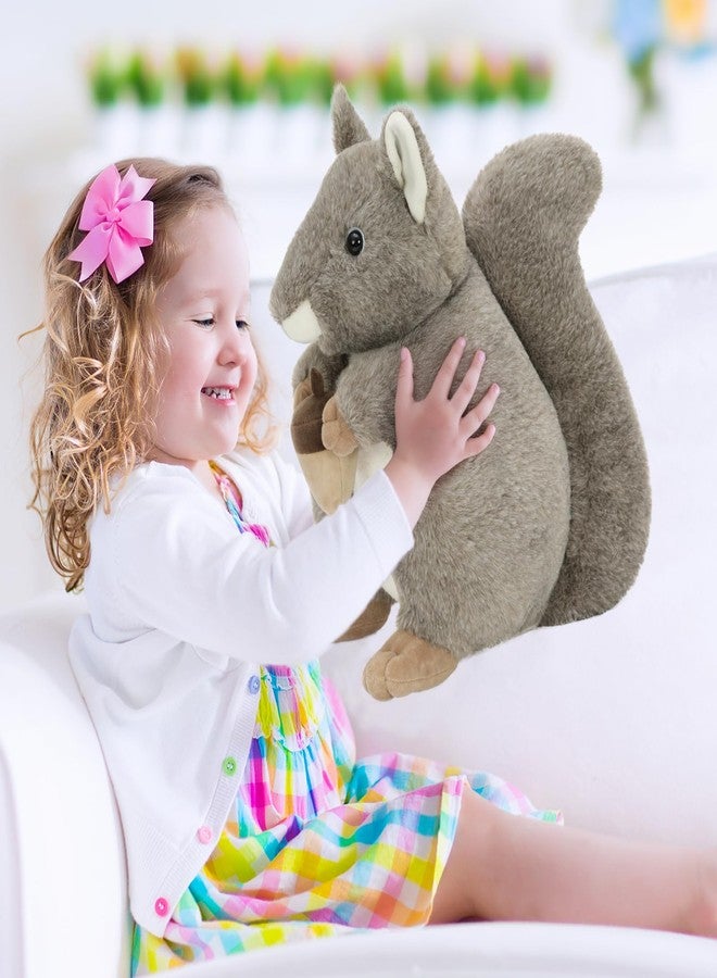 BENINY 14“ Realistic Squrrile Stuffed Animal, Cute Squirrel Plush Toy with Holding Mini Acorn, Plushie Gift for Kids, Gray - Image 5